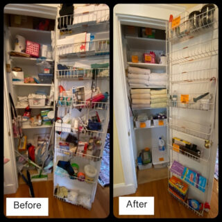 A before and after image showing the difference organization makes